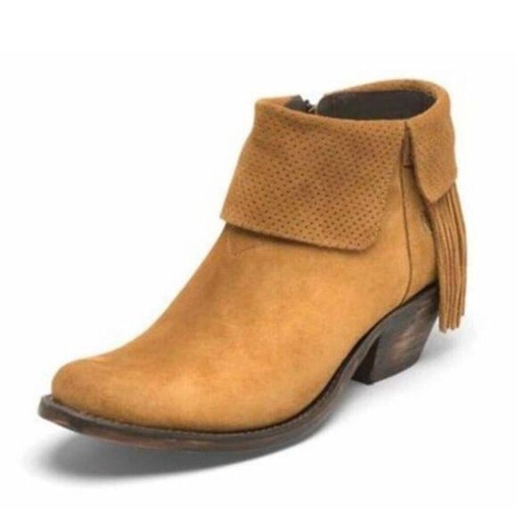 JUSTIN BOOTS Reba Brown Suede Western Boot Size 8.5B - Picture 1 of 6